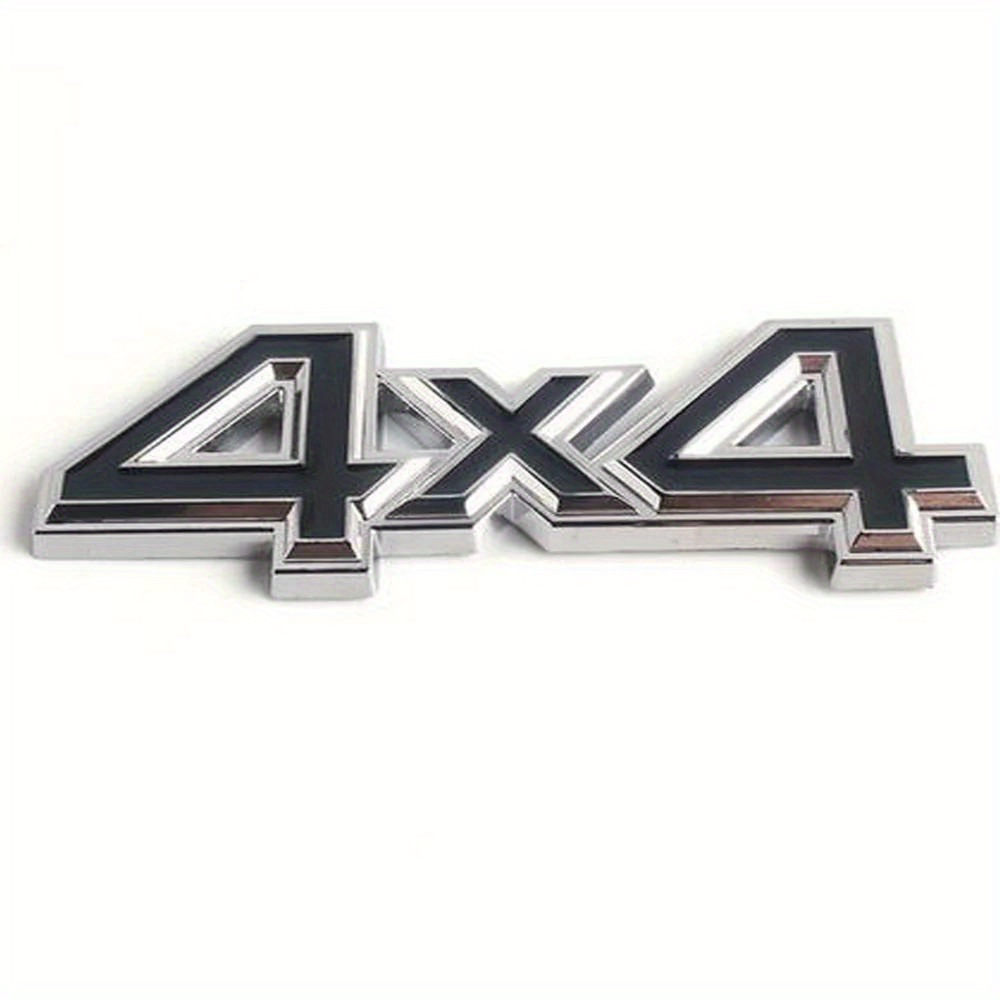 ADESIVO DECORAZIONE 3D IN METALLO CROMATO PER AUTO FIGURA STEMMA 4X4 STICKER