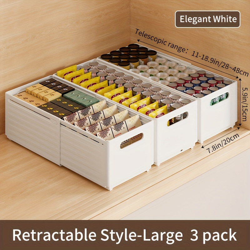 1/2/3pcs Versatile Expandable Storage Container - Retractable Plastic Organizer For Use - Portable, Easy-
