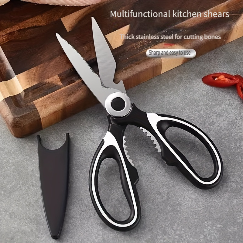 1  scissors poultry shears kitchen shears kitchen fish bone scissors multifunctional stainless steel chicken bone scissors for duck fish food scissors kitchen meat scissors nut opener bottle opener kitchen accessories details 0