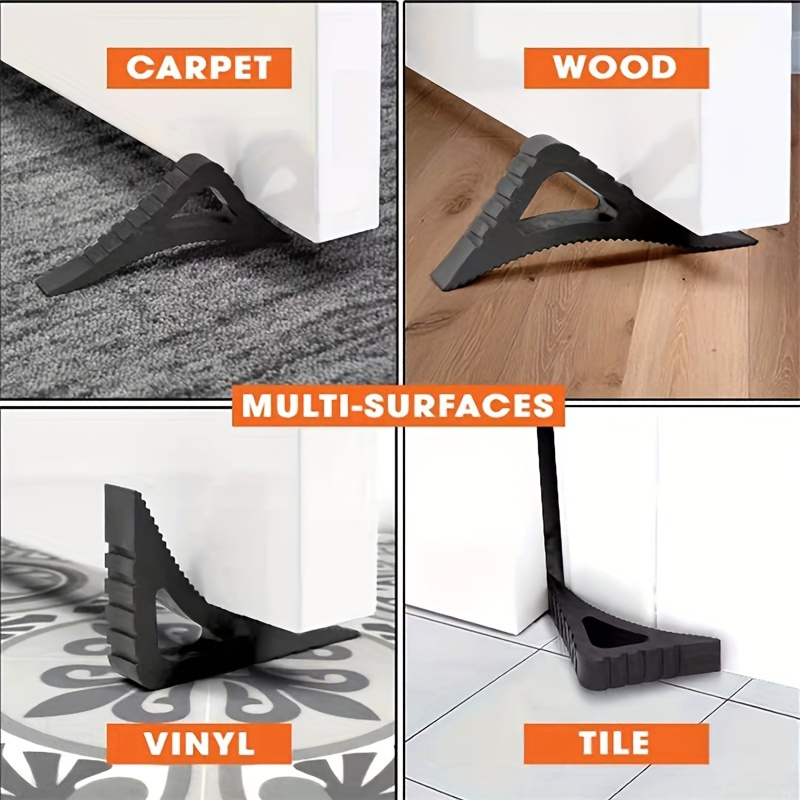 

1pc Rubber - Heightened Wedge Design For , No Installation Required, Reusable Shock-absorbing For Carpet, Wood, Vinyl & Tile - Ideal For Doors, Wall Protector