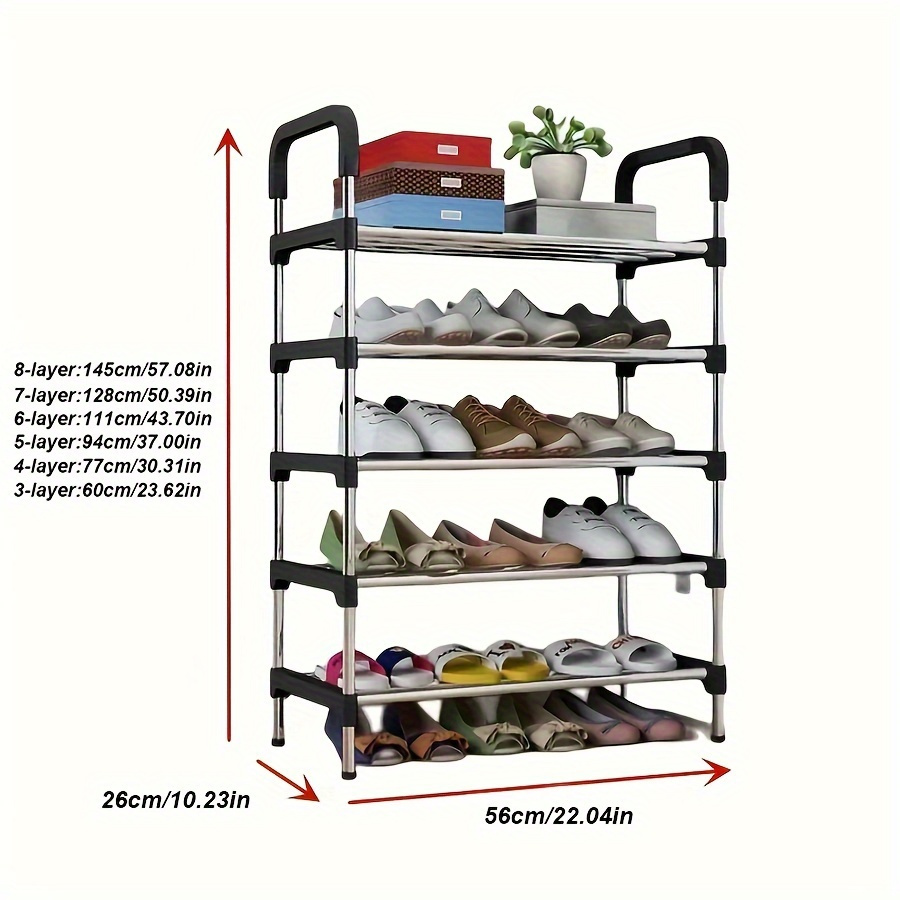 versatile adjustable shoe rack space saving metal plastic organizer for entryway living room bedroom details 5