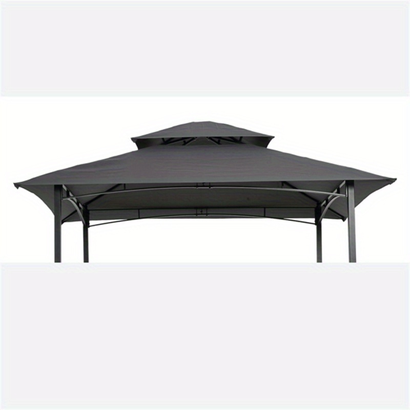 

8x5ft Grill Gazebo Replacement Canopy, Double Tiered Bbq Tent Roof Top Cover, Grey