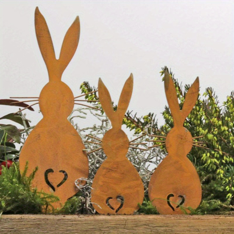 

Rustic Style Cast Iron Rabbit Cutouts, Garden Decoration, Easter Yard Art, Style Outdoor And Home Decoration, Easter Rabbit Ornament