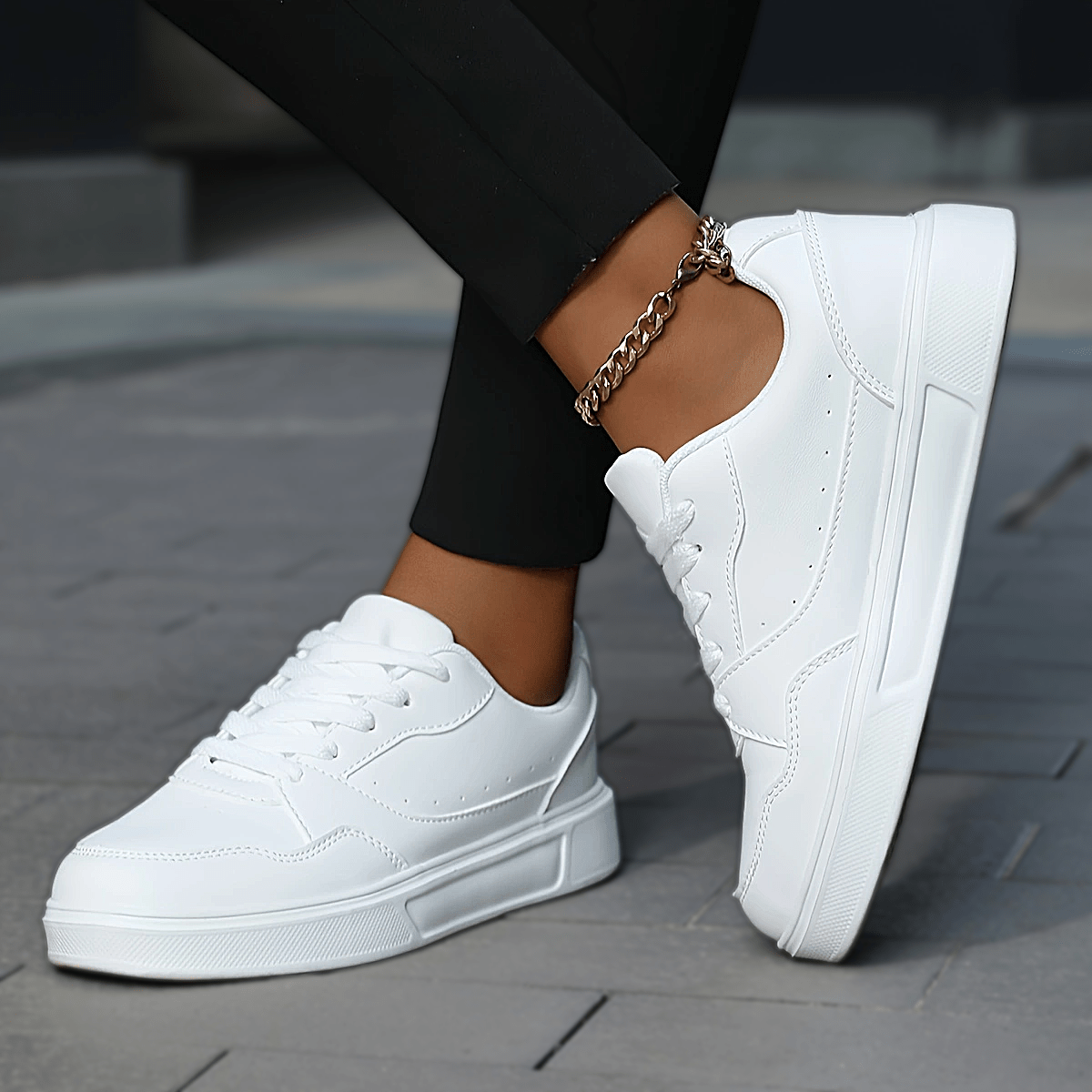 

Women's Skate Sneakers - Casual Lace-up Low Top, Cover, Comfortable Fabric Insole, Footwear