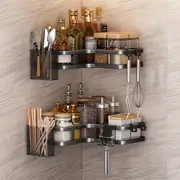 Carbon Steel Corner Shelf Rack 2 tier Wall Mount Kitchen - Temu Australia