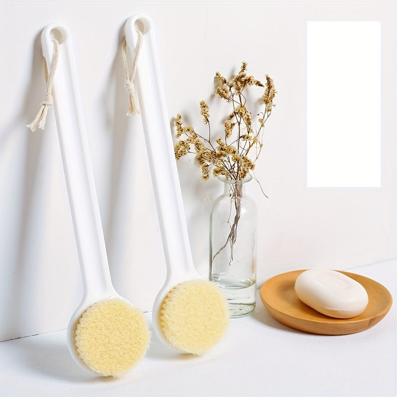 1pc   long handled soft bristled bath brush for back scrubbing body exfoliation   alcohol free ergonomic grip design ideal for shower and     for bathing   traditional aesthetic durable construction Product details 1