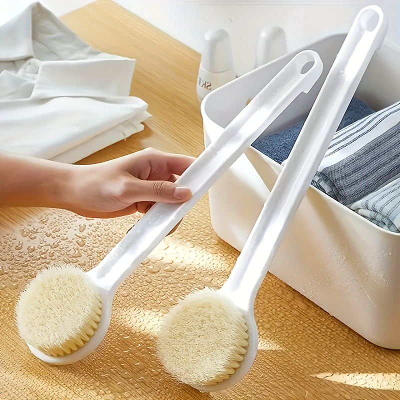 1pc   long handled soft bristled bath brush for back scrubbing body exfoliation   alcohol free ergonomic grip design ideal for shower and     for bathing   traditional aesthetic durable construction Product details 2