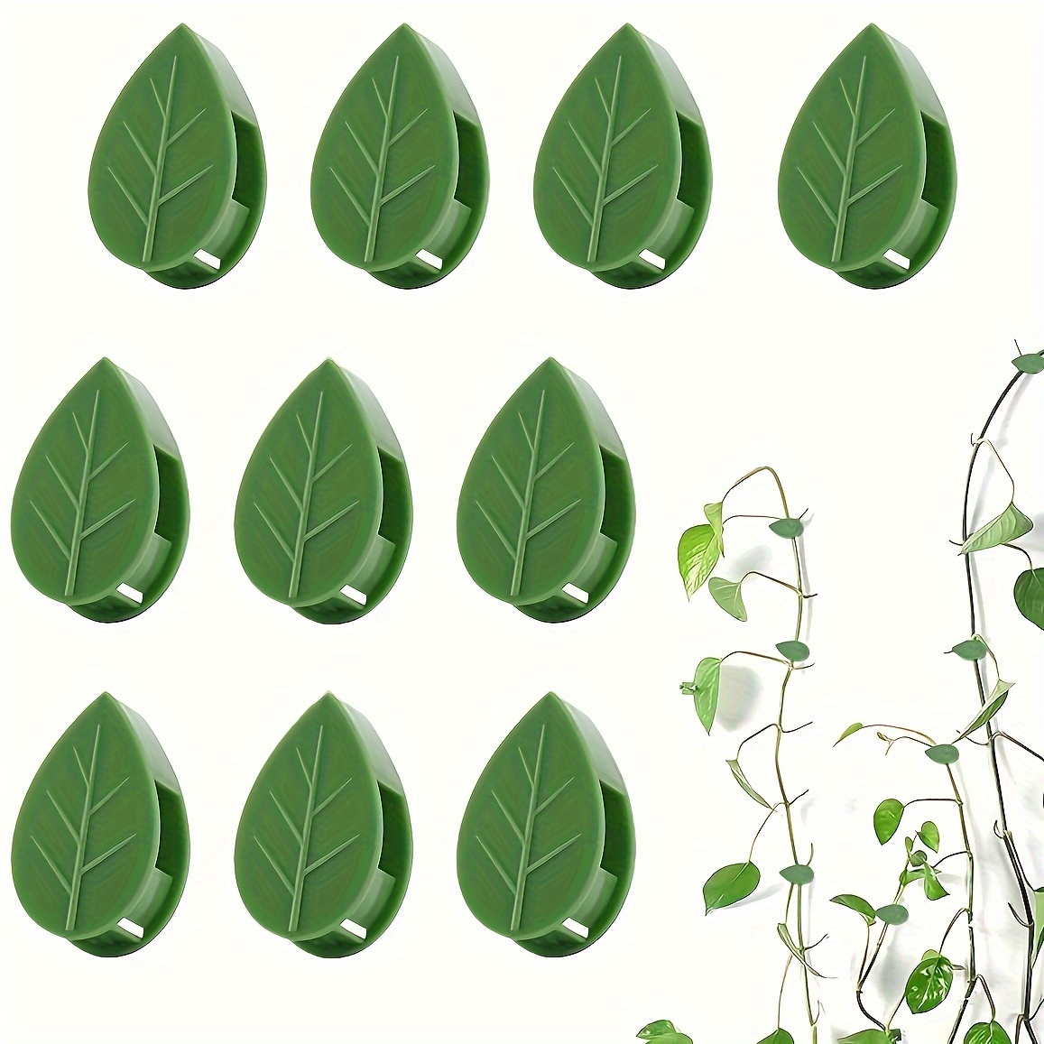 

30 Pcs Self-adhesive Plant Climbing Wall Fixture Clips For Easy And Secure Plant Decoration And Support, Multifunctional Leaves Shape Desktop Cable Organizer