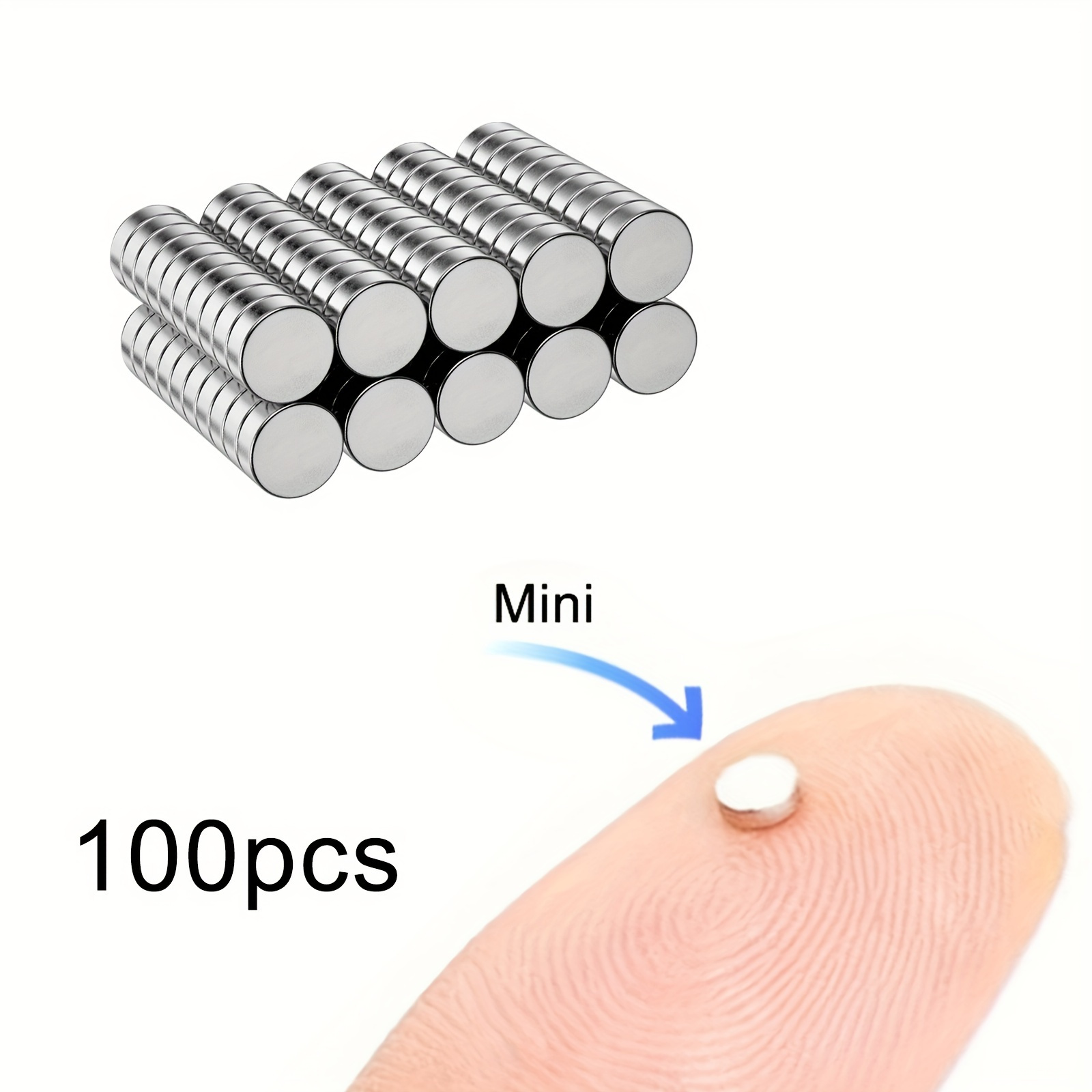 

100 Pcs Mini Round Rare Earth Neodymium Magnets 5x1mm, Metal Refrigerator Magnets, Durable Office Whiteboard Magnets, Map, And Cabinet Magnets