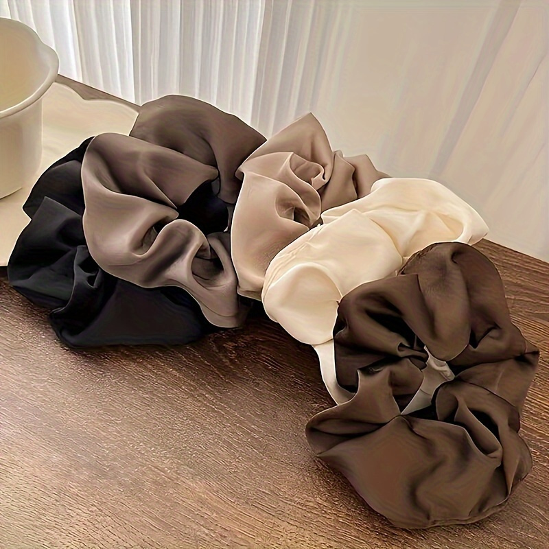 elegant satin scrunchies high stretch large hair ties women 