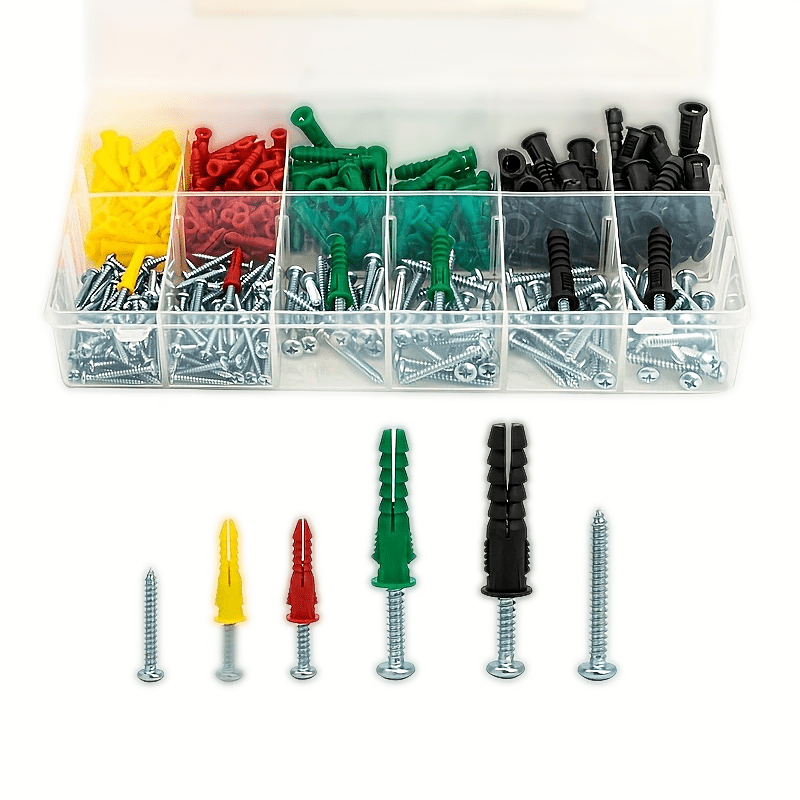 

400 Pcs Plastic Anchors Kit , And Ribbed Anchors Kit