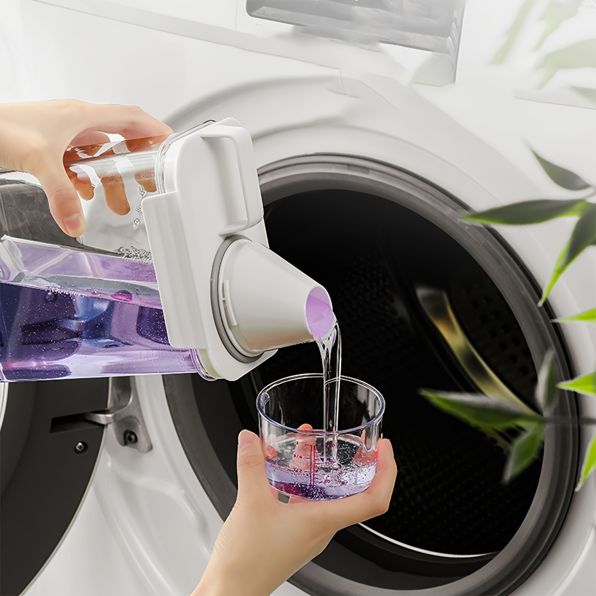 Klasikinis Sandarus Skalbimo Pastos Dozatorius su Permatoma Miltelių Saugykla - Patvarus Plastikas, Įvairūs Dydis 1.1L/1.8L/2.3L, Namų Ūkio Organizavimo Dėžutė