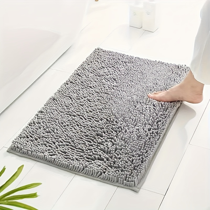 

- Chenille Bath Mat - , Absorbent Rug For Bathroom, Bedroom, Kitchen & - Washable , Fluffy Decor Decoration