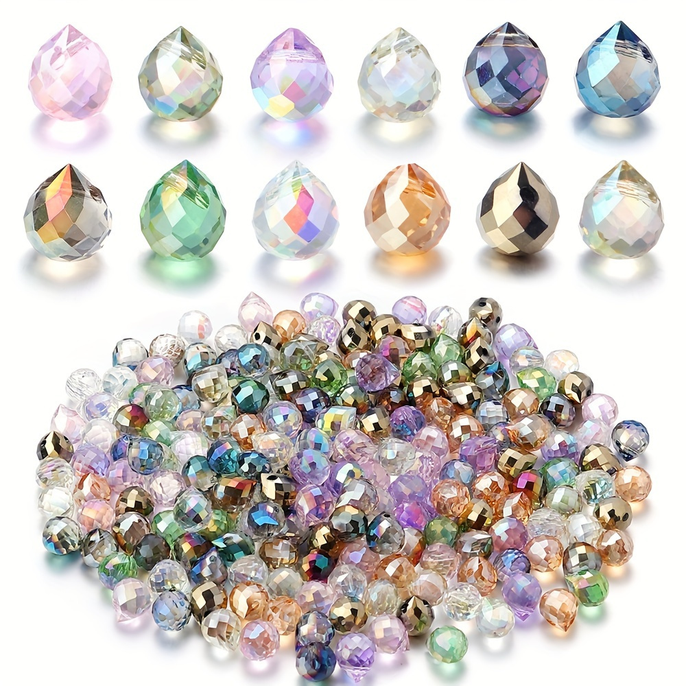 

50pcs Glass Crystal Teardrop Beads - Handmade Making Supplies - Glass Material - Art & Crafts