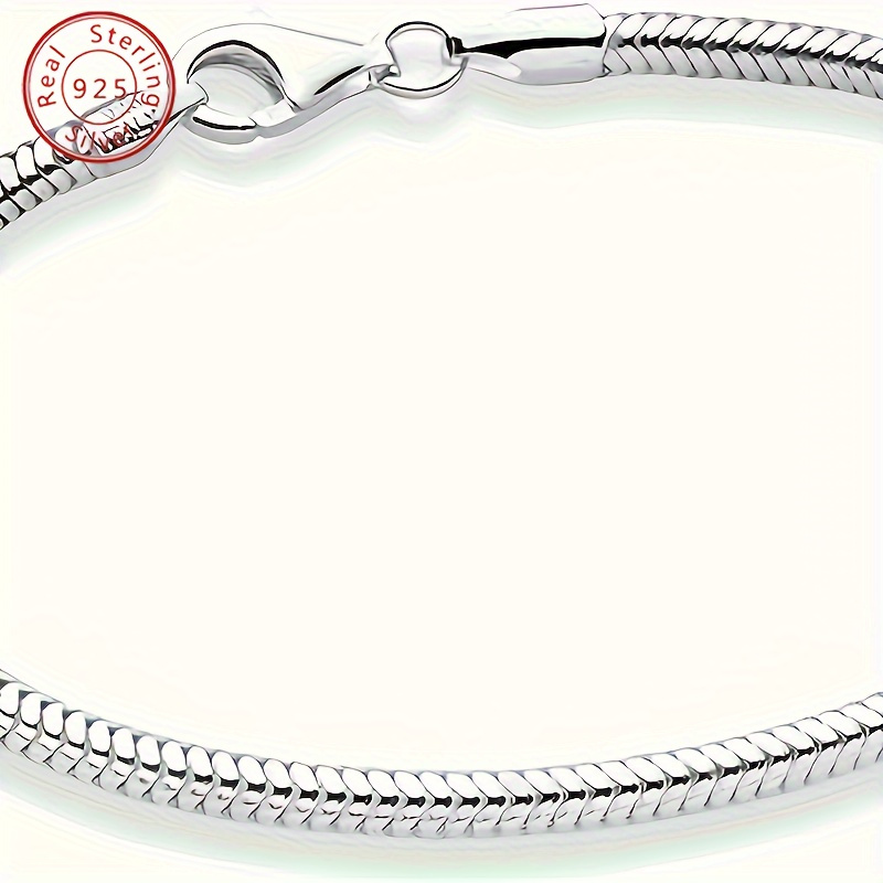 

925 Sterling Silver Italian Snake Chain Bracelet For Women Men Teen Girls, Charm Bracelet, Comes With Exquisite Gift Box