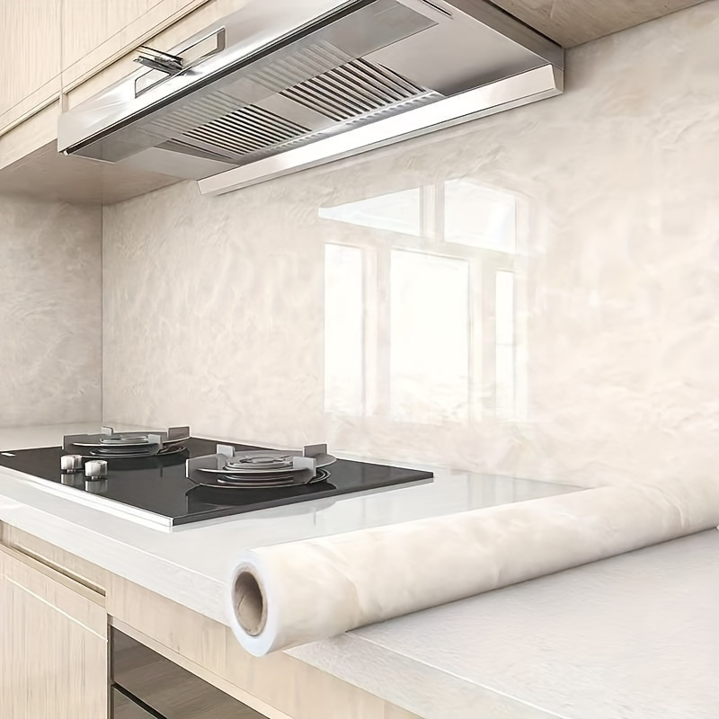 self adhesive kitchen cabinet protector film waterproof oil resistant transparent wallpaper for doors and surfaces wall paper kitchen waterproof kitchen wall protector oil proof details 4