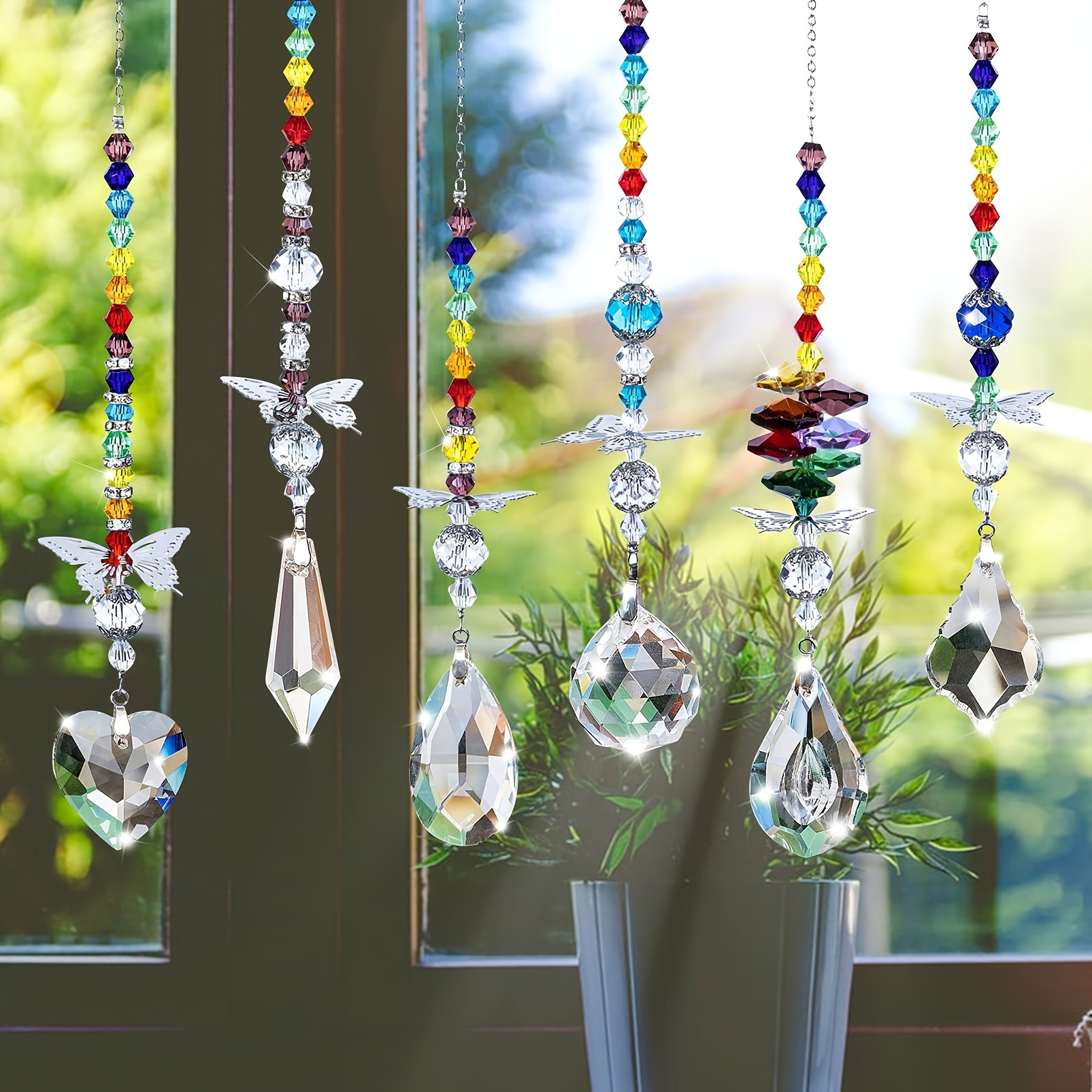 6pcs crystal ball prism   with   ornaments window  ow maker suitable for home office and garden