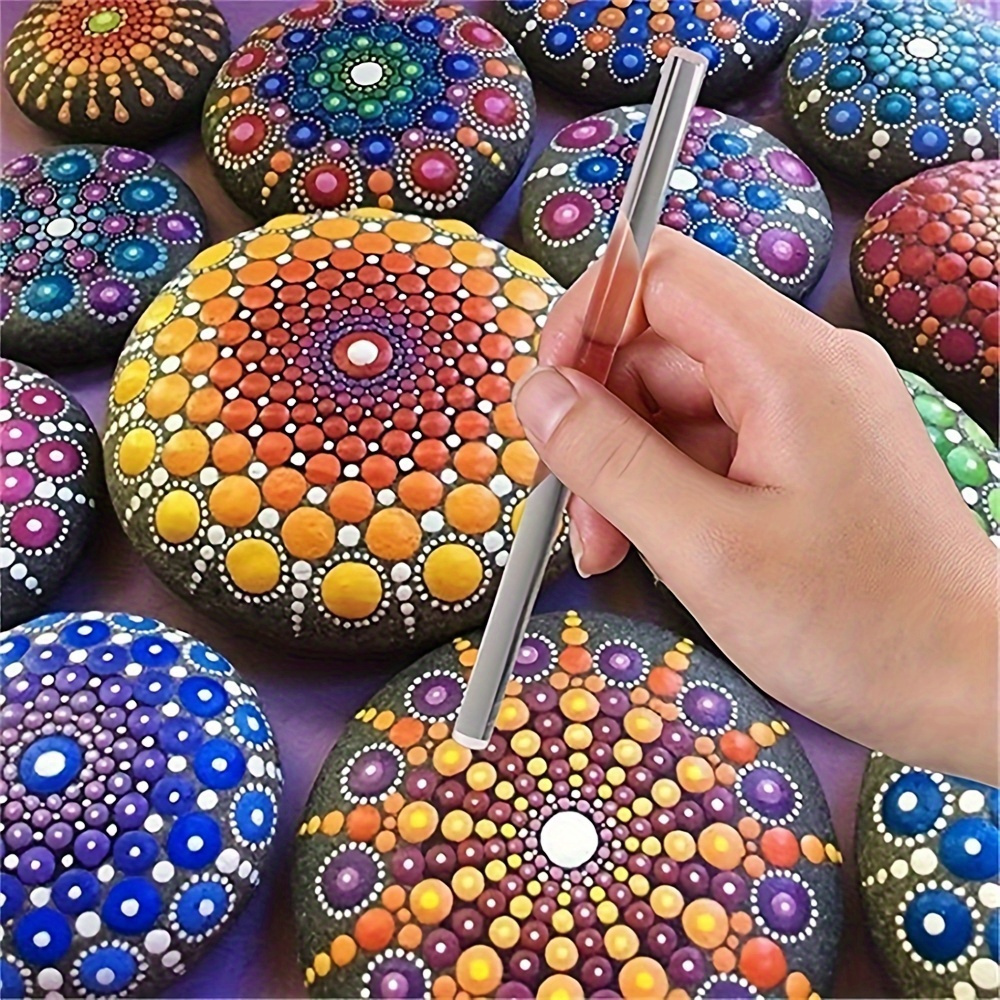 

[13pcs Mandala Dotting Pen Set] 13pcs Mandala Dotting Pen Set, Acrylic Tools, Manual Round Dot Stylus Pens For Rock Painting, Ceramics, Pottery & Graffiti Decor, Uncharged Crafting Accessories