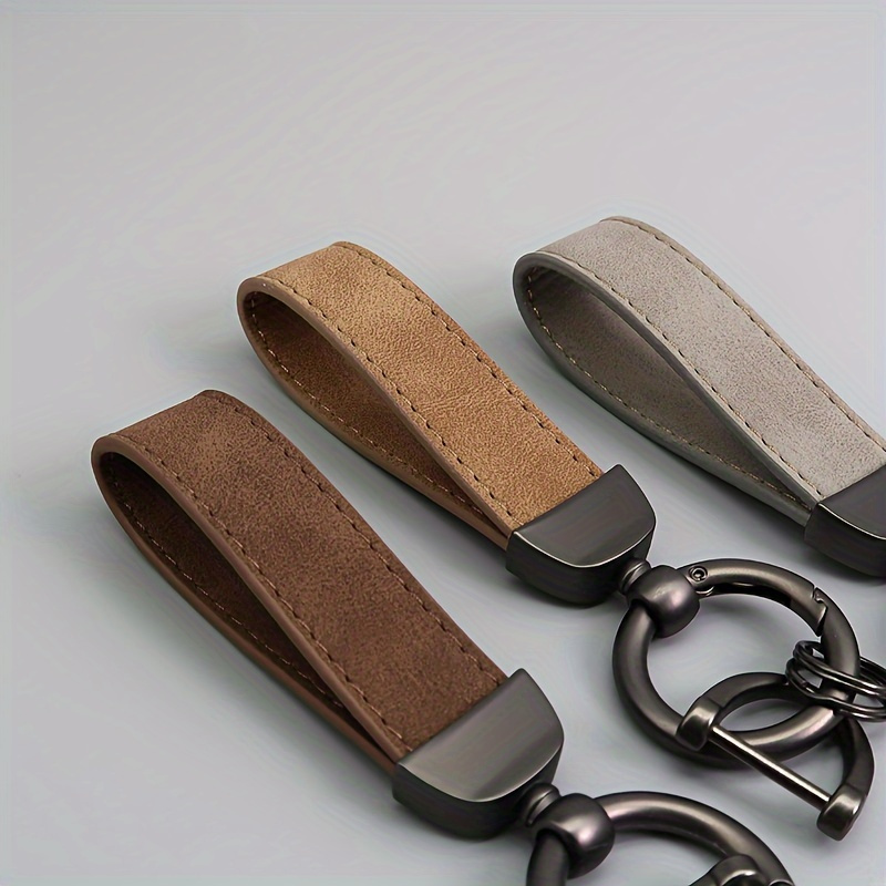 

5pcs/set Men's Suede Pu Leather Car Key Chain, Hardware Anti-lost Key Ring, Pu Pu Leather Pu Pu Leather Car Key Chain, 2 Key Rings Screwdriver Universal Key Holder