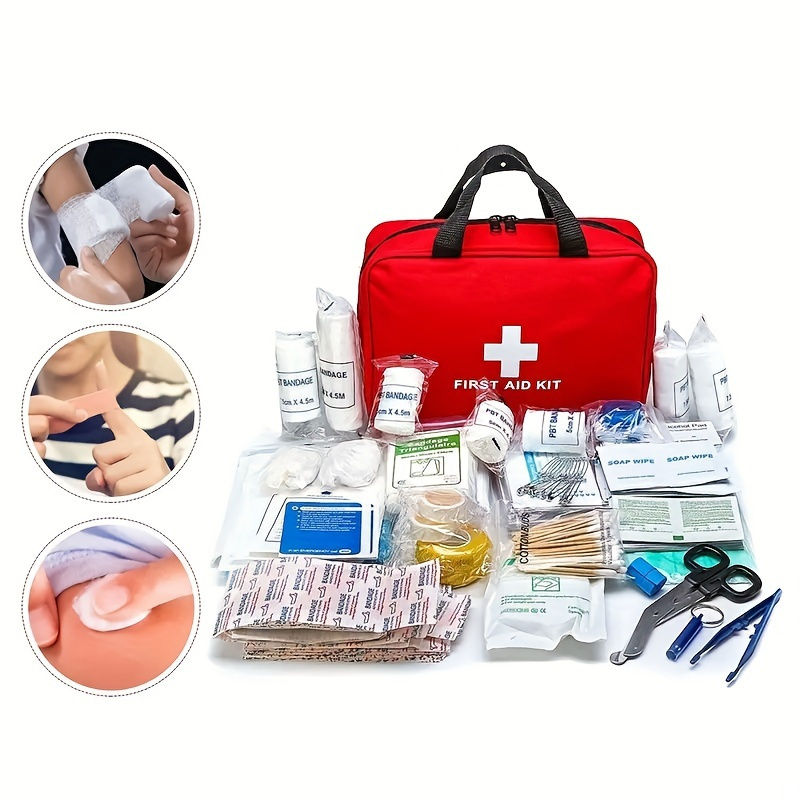 complete first aid kit for home outdoor   scissors tweezers wipes more portable durable emergency supplies for campus prep adventure   readiness 2 sizes  