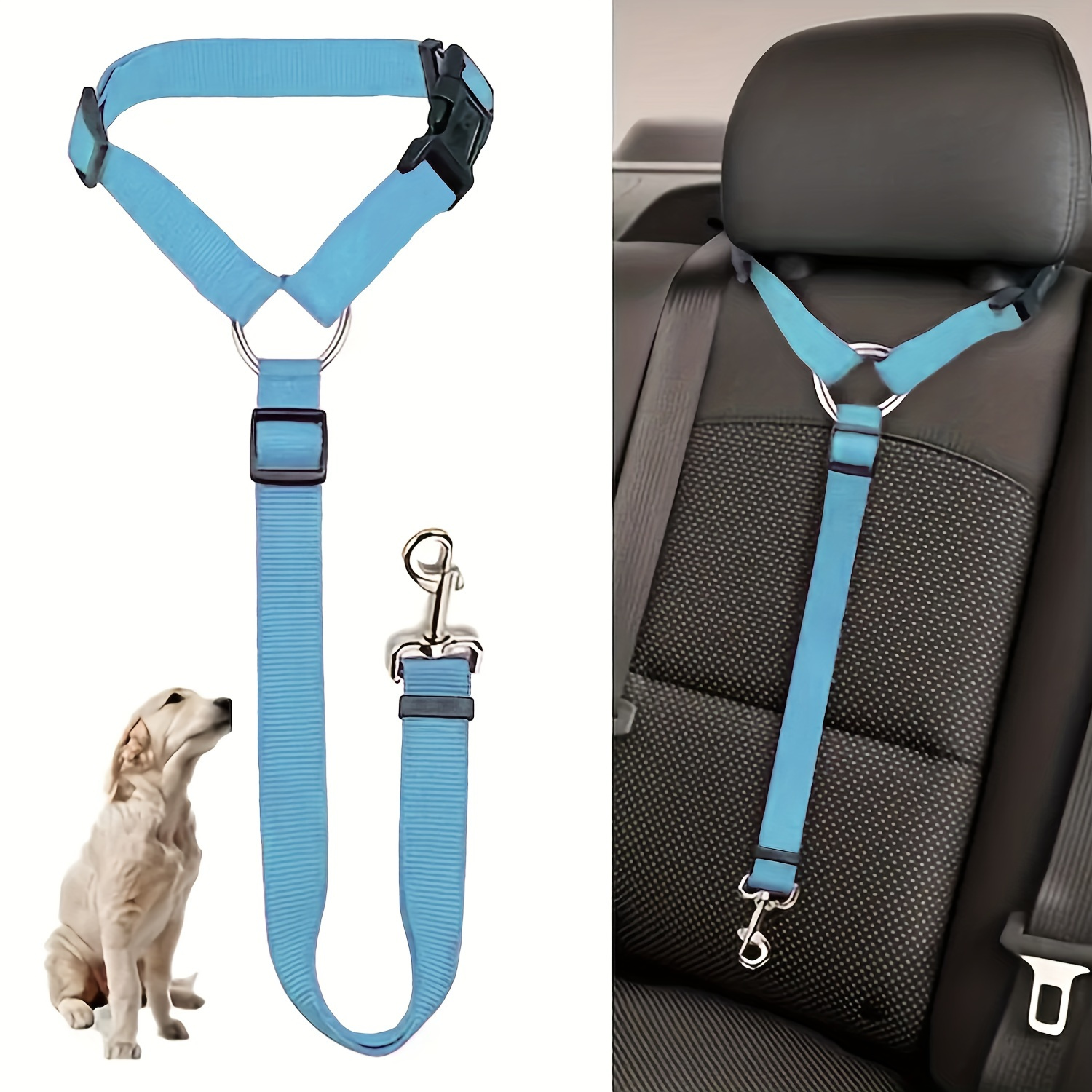 

Pet Car Seat Belts, Dog And Cat Car Leash, Rear Seat Retractable Cat And Dog Leash, Make Your Dog Safer!
