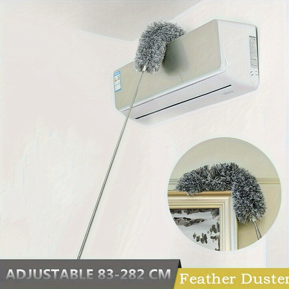 extendable microfiber duster with bendable head reusable washable ideal for high ceilings furniture cars details 2