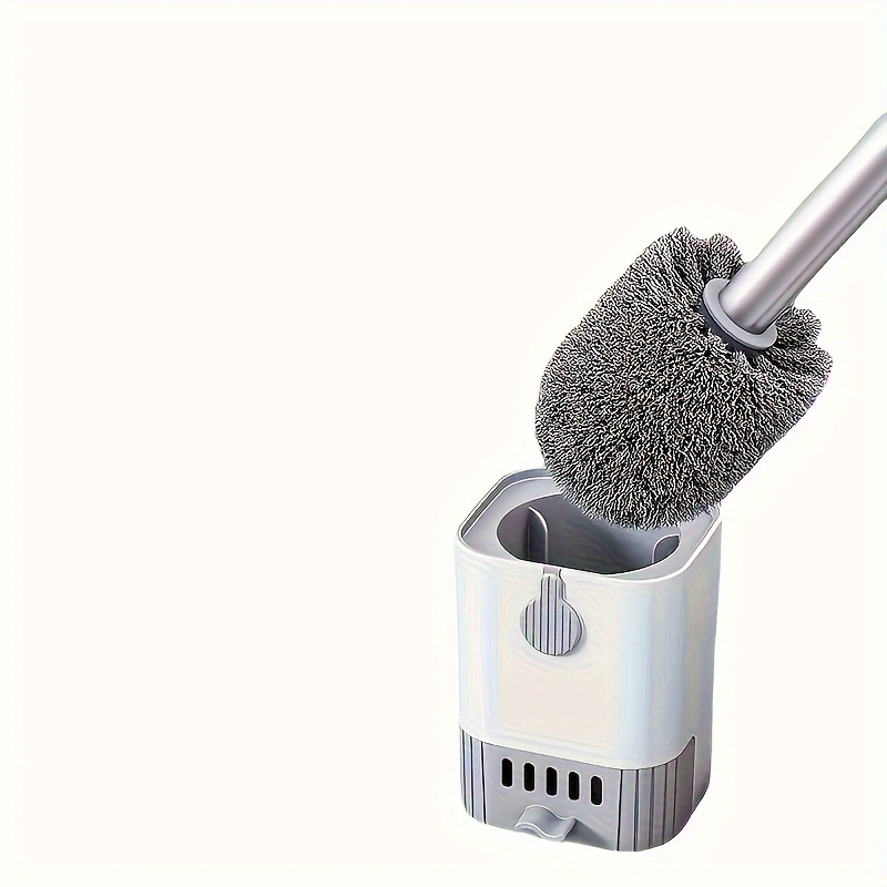   mounted toilet brush set including long handle cleaning brush and base soft     cleaning without dead corners bathroom hygiene helper   cleaning tool details 2