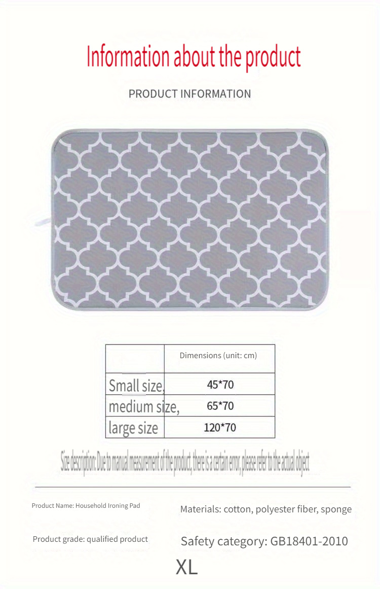   pattern foldable ironing mat polycarbonate pc ironing pad with heat resistant waterproof insulation portable travel ironing blanket for use without electricity details 5