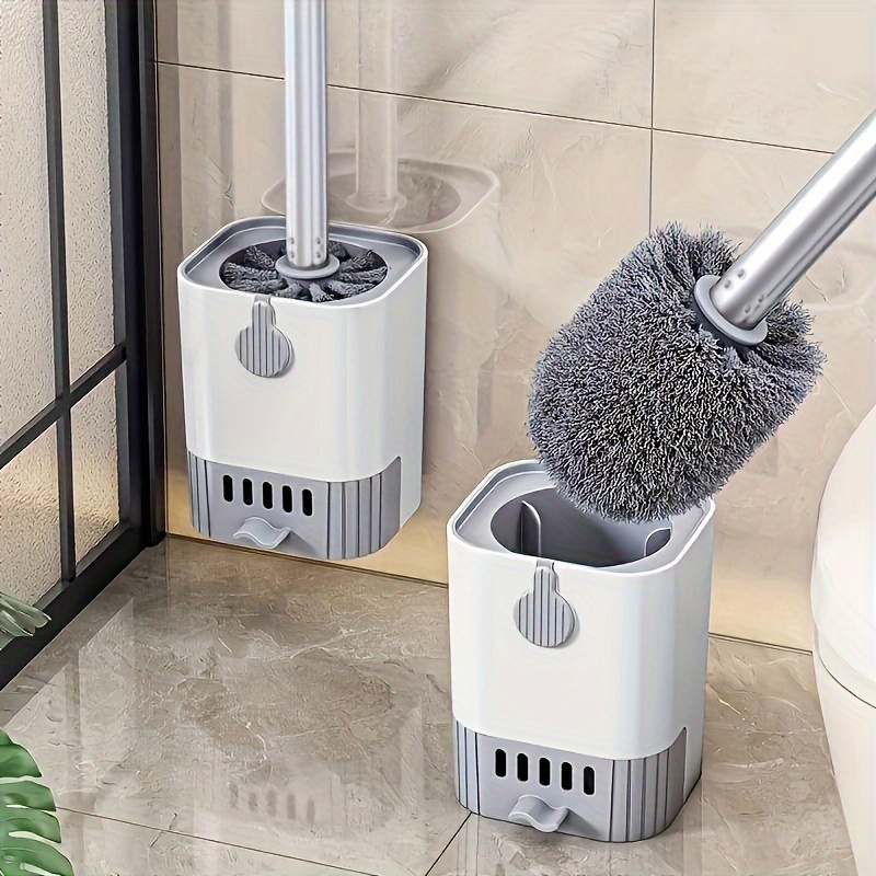   mounted toilet brush set including long handle cleaning brush and base soft     cleaning without dead corners bathroom hygiene helper   cleaning tool details 0