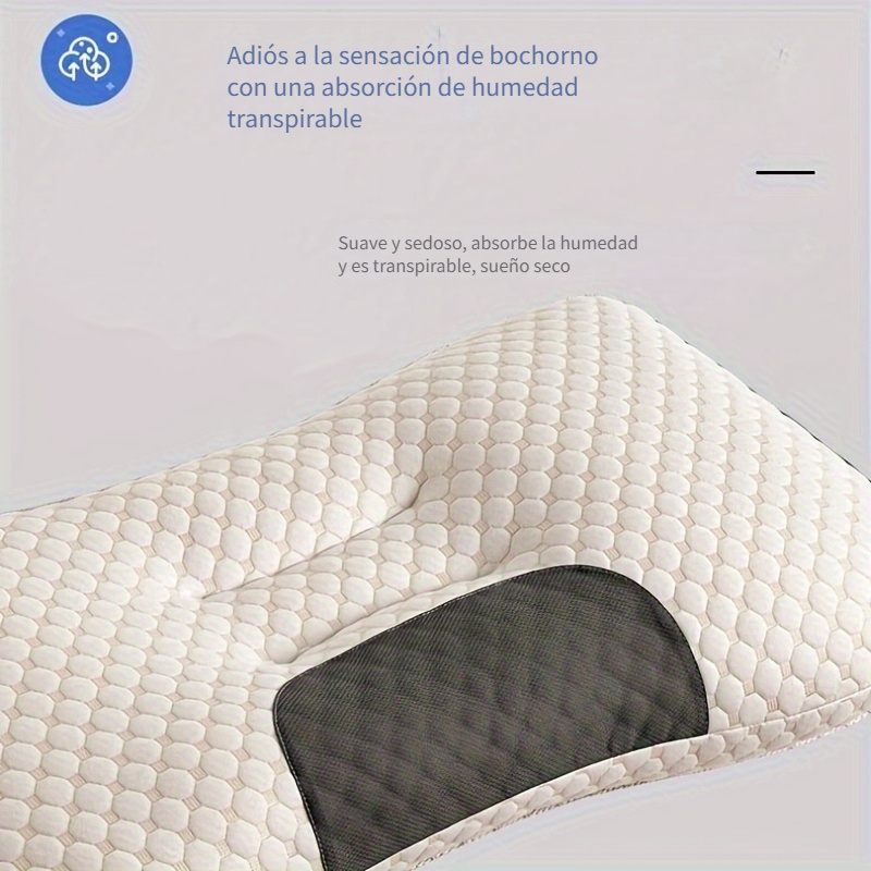 1 pza. Almohada de masaje 3D   diseñada para mejorar el sueño y brindar soporte al cuello, elaborada en algodón tejido, ideal para la cama en dormitorios o habitaciones universitarias 2