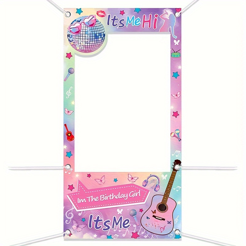 

Guitar-themed Birthday Party Photo Booth Banner - Durable Polyester, Perfect For Indoor & Outdoor Decorations