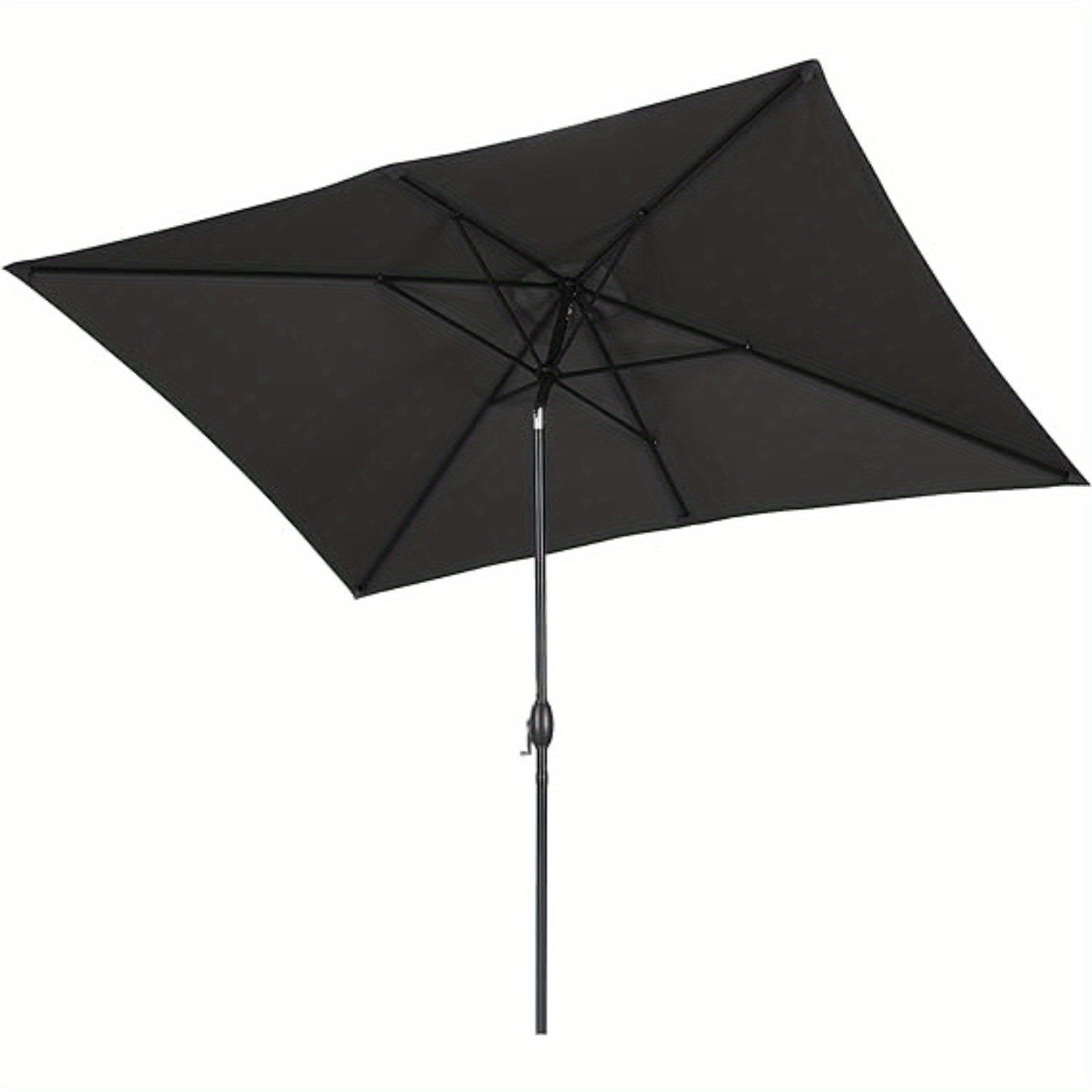

Outdoor 6.5 X 10 Ft Rectangular Patio Umbrella Aluminum Pole, Outdoor Table Market Umbrella With Crank, 6 Steel Ribs, Polyester Canopy