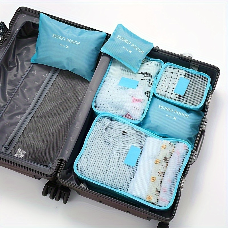 TEMU 6pcs Travel Organizer Set - Waterproof Polyester, Odorless, For Shoes, Clothes & Accessories