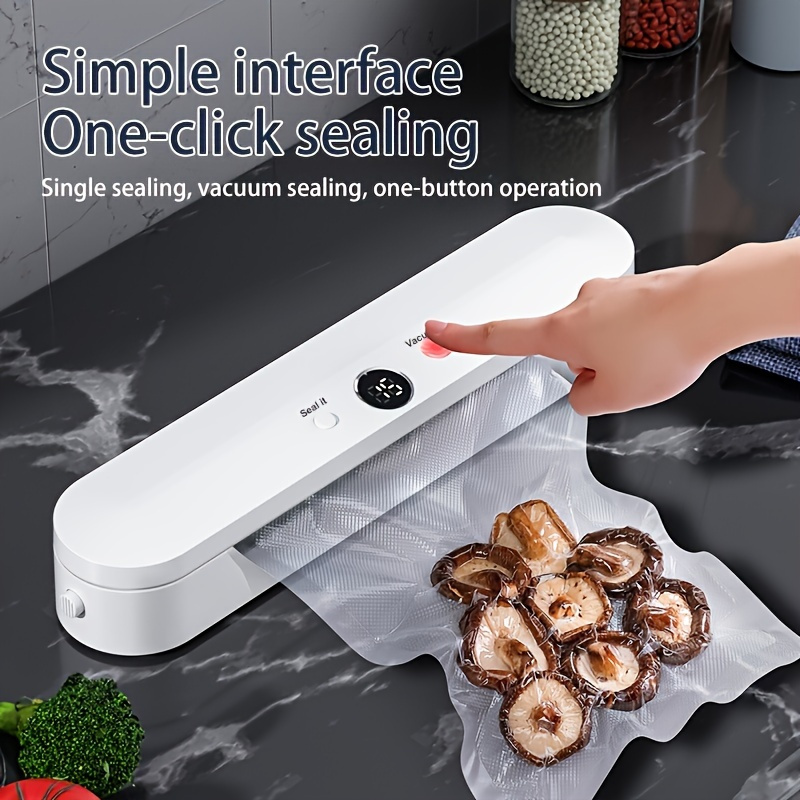 

Compact Automatic Vacuum Sealer - 110-130v, Us Plug, Ideal For Food & Snack Preservation, Kitchen Essential