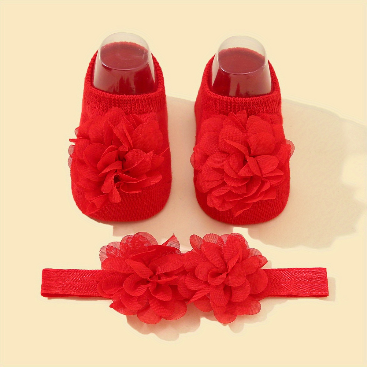 Adorable Floral Socks And Headband Set - Perfect For Girls This Autumn And Spring!