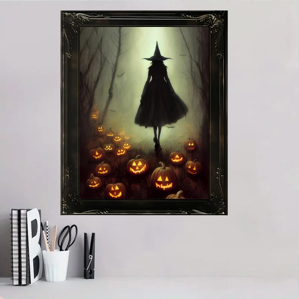 Halloween Painting Pumpkin Forest Art Wall on sale Decoration Canvas