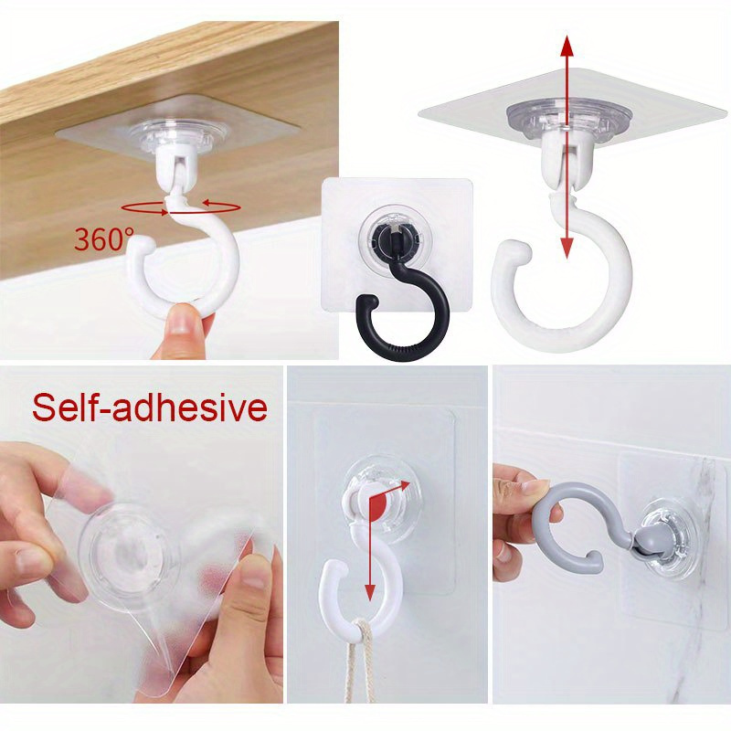 360° Rotatable Self adhesive Ceiling Hook No drill Temu