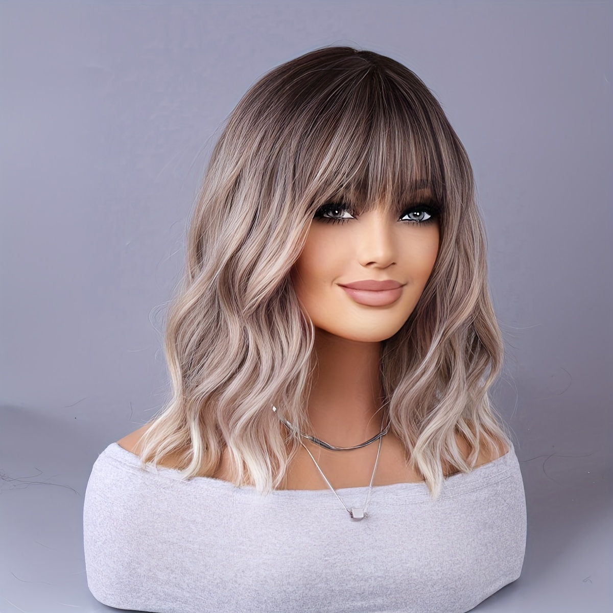 

Women's Elegant Ombre Wig, , Center Part, Long Curly Fibre, Cap, Heat Resistant, All , Full Headpiece, No Lace, Hair Extensions &