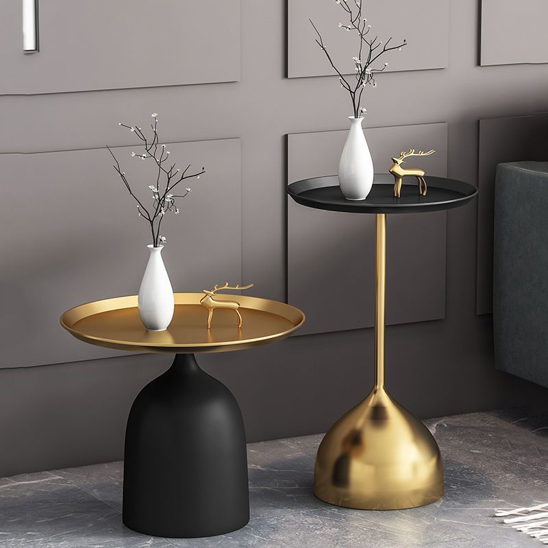 

Chic Minimalist Round Coffee Table - Modern Metal Side Table For Living Room, Balcony & Corner