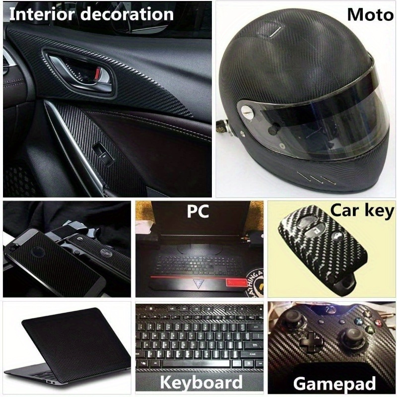 10pcs Black 6D Carbon Fiber Vinyl Wrap with Tools