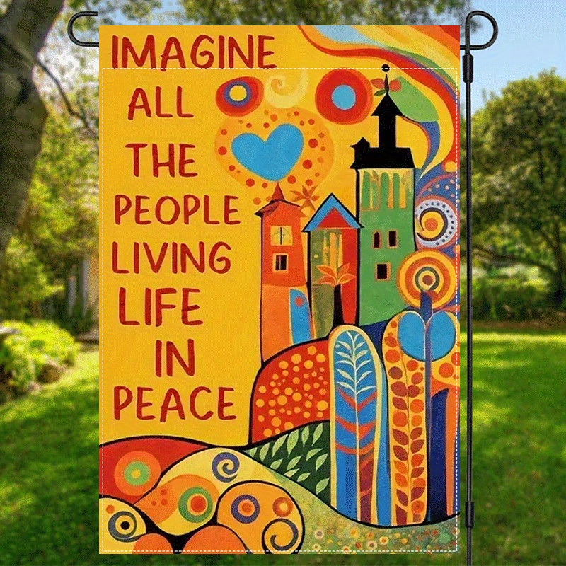 

Peace" Double-sided Garden Flag - Linen, Weather-resistant Outdoor Decor For Home & Yard, 12x18 Inches (no Pole Included)