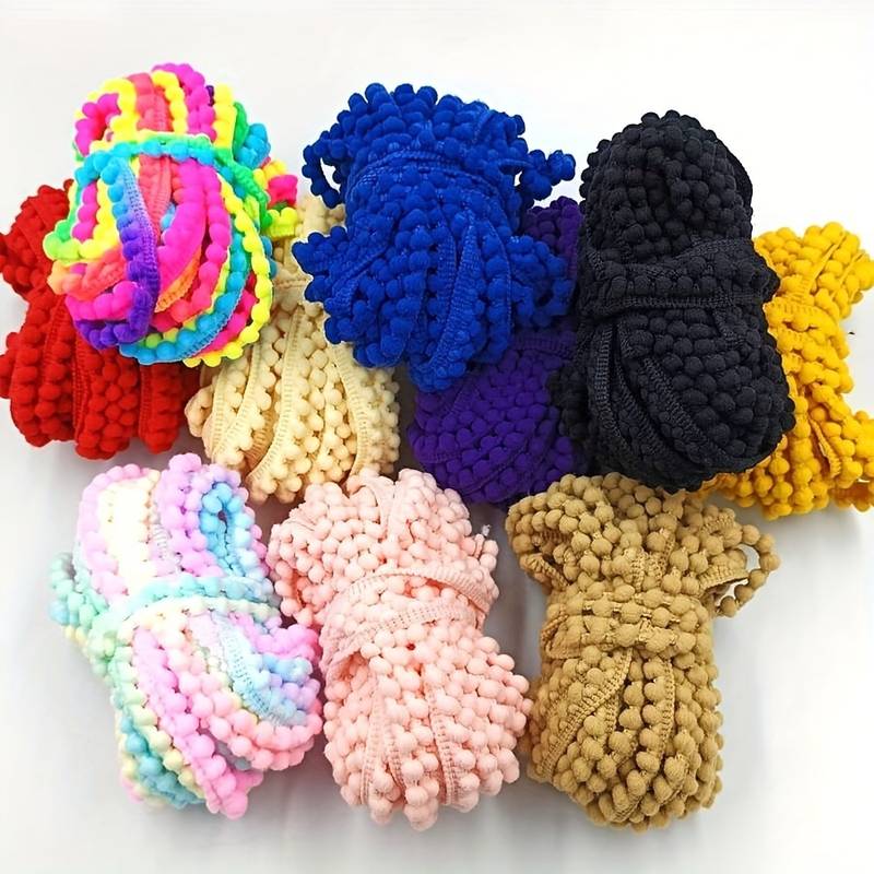 Galon à Pompons Beige - Rouleau De 25 Mètres, Pour Couture Et Décoration Maison