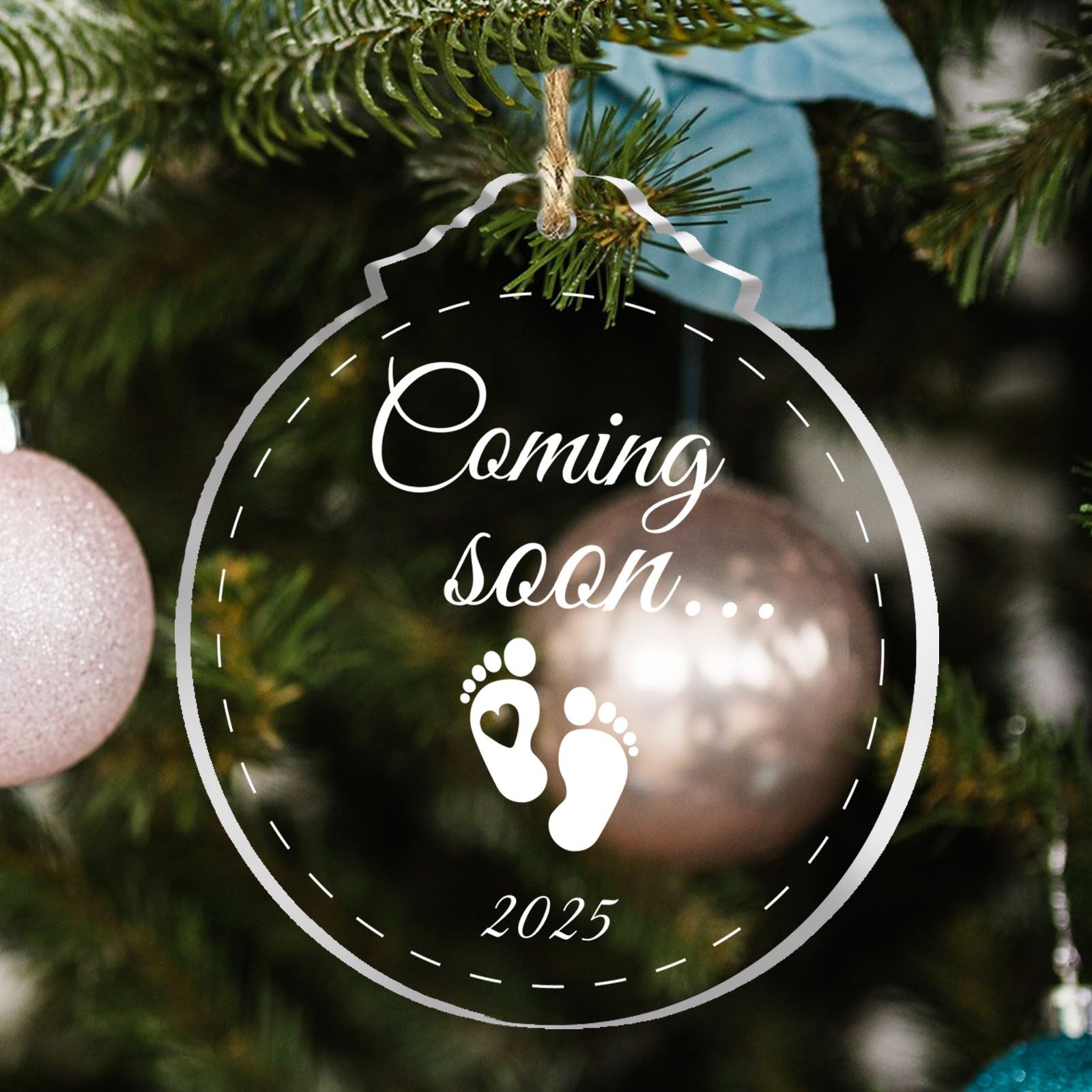 

2025 Announcement Ornament - Perfect Gift For & Grandparents - Unique Acrylic Keepsake For Celebrating