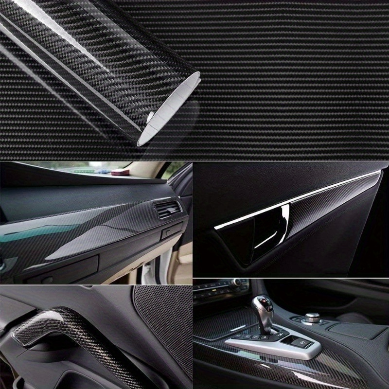 10pcs Black 6D Carbon Fiber Vinyl Wrap with Tools