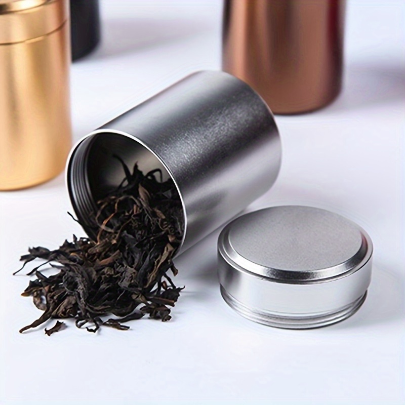 one portable mini storage jar sealed storage jar stainless steel tea canister gift box packaging jar household portable small tea canister travel portable tea box details 2