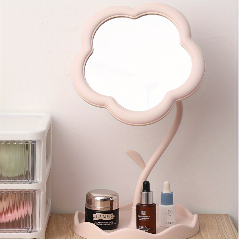 flower shaped makeup mirror girls dressing table desktop hanging jewelry bedroom dormitory desktop dressing mirror details 2