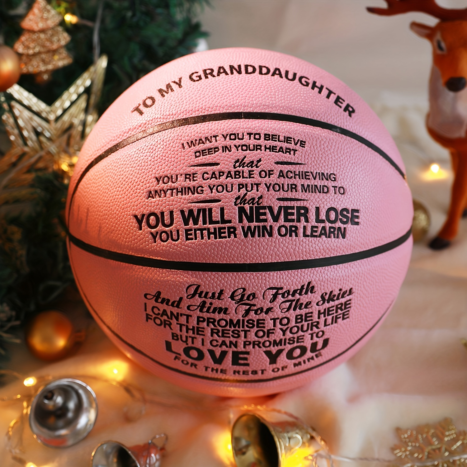 

1pc, Inspirational Basketball For Granddaughter - #7 Pu Basketball With Encouraging Message - Perfect Gift For Valentine's Day, Day, Thanksgiving, Christmas, New Year's Day - For Adults, Men And Women