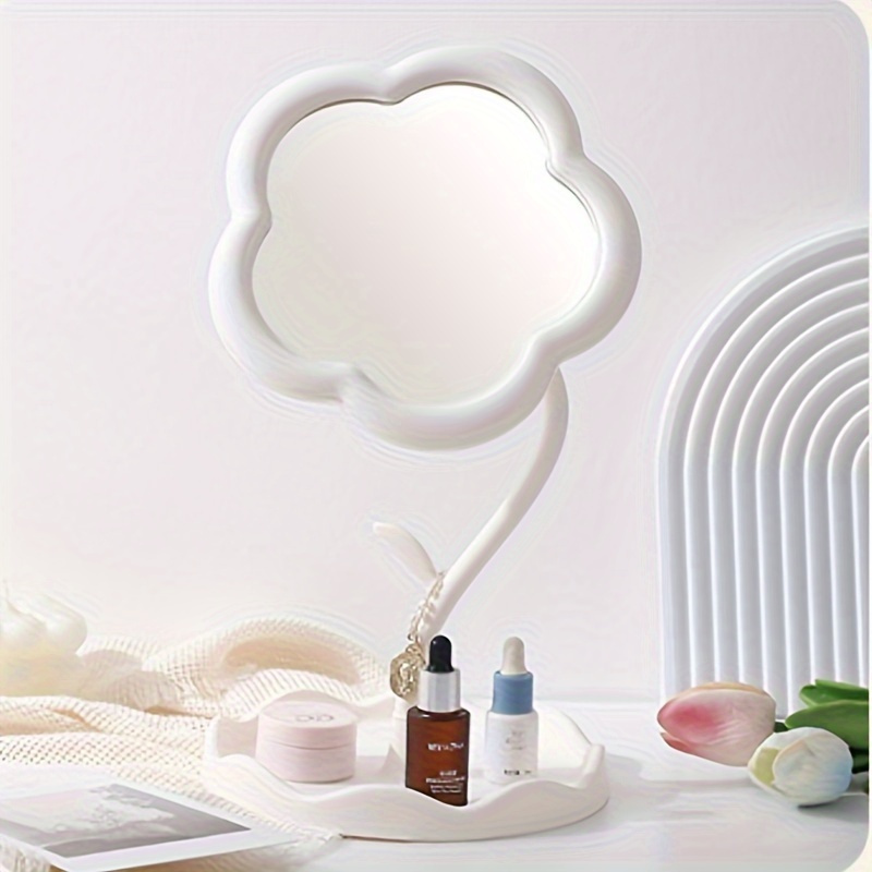 flower shaped makeup mirror girls dressing table desktop hanging jewelry bedroom dormitory desktop dressing mirror details 0