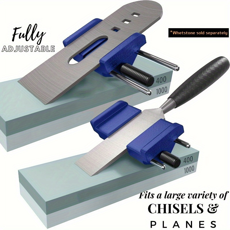 

Adjustable Angle Guide Chisel & Plane Sharpener - Carbon Steel Honing Jig With Blue Adjustable Clamp Sharpening, Fits Large Of Tools