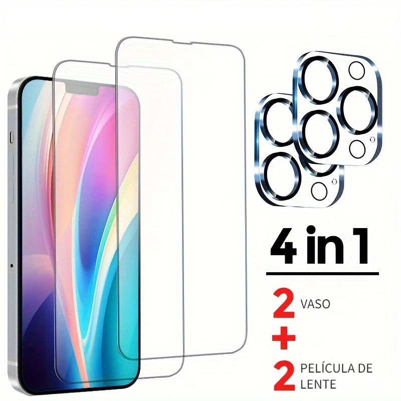 Vidrio Templado 4in1 Iphone 14 15 Pro Max Plus Protector - Temu Chile